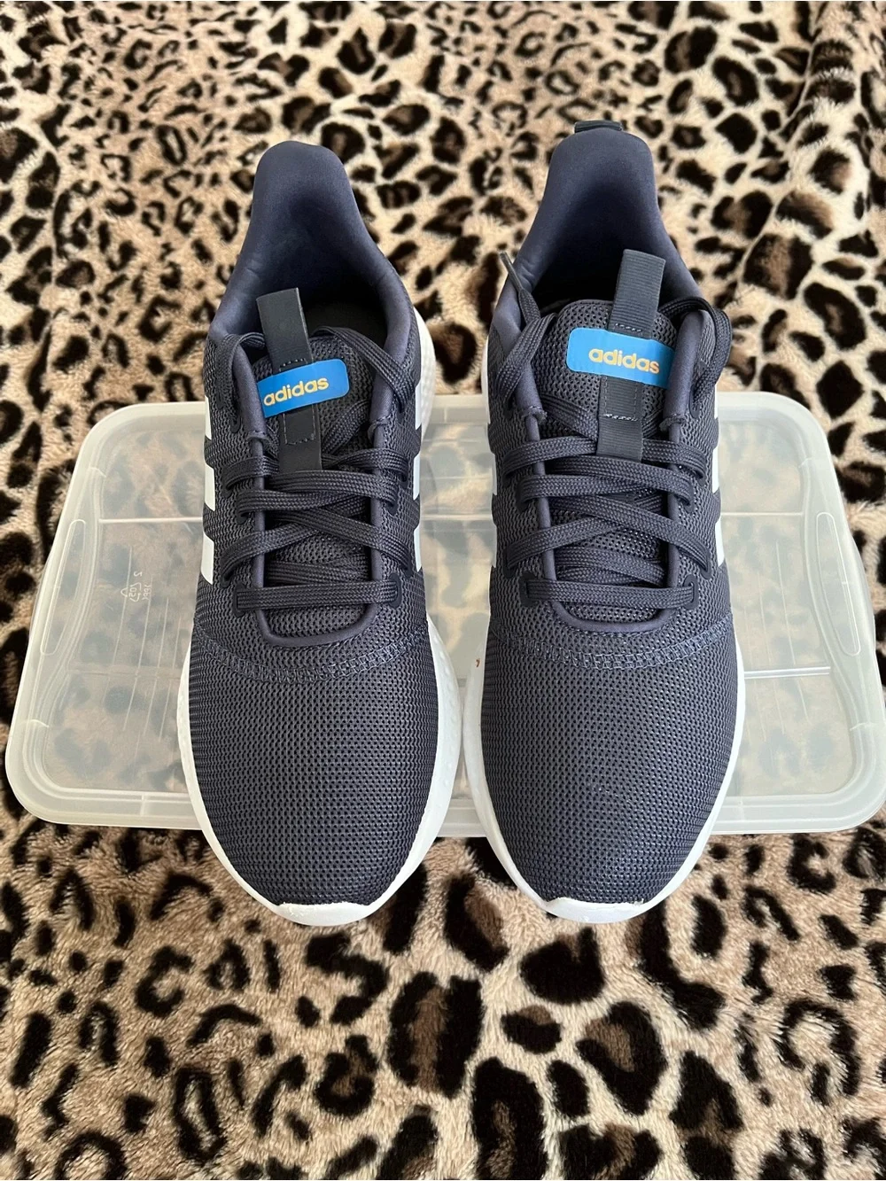 adidas Women's Navy Athletic Sneakers with White Stripes